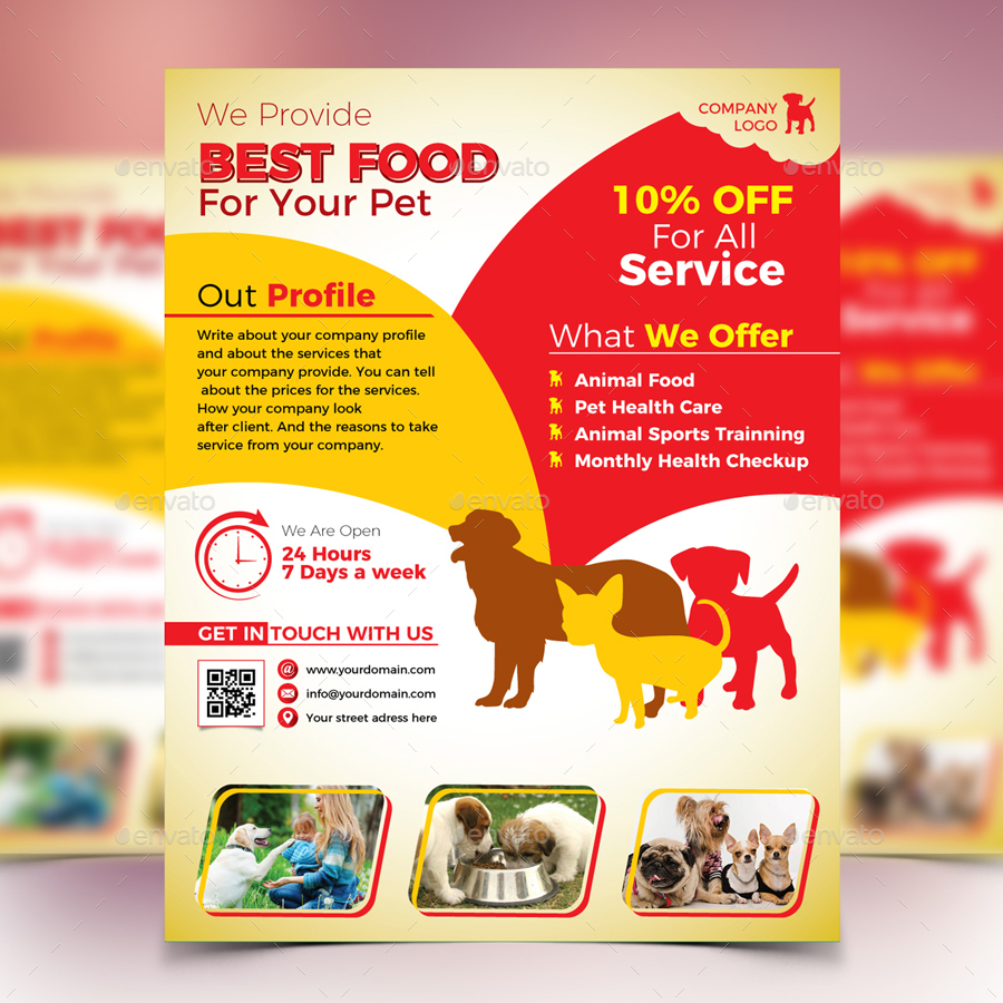 Dog Food Supply Flyer, Print Templates GraphicRiver